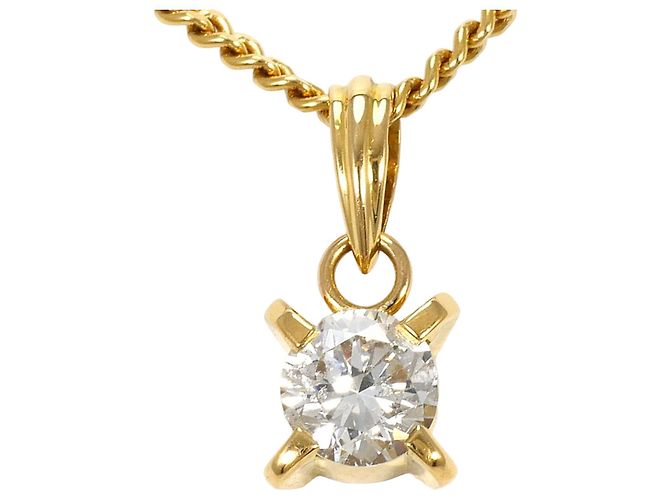 Autre Marque Collar de oro amarillo de 18K con diamante Dorado