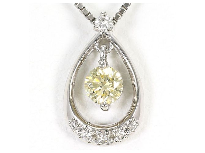 Autre Marque Collana in platino PT900 e diamanti gialli Giallo