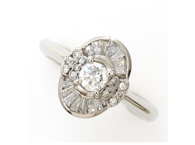 Autre Marque Platin-Ring mit Diamant