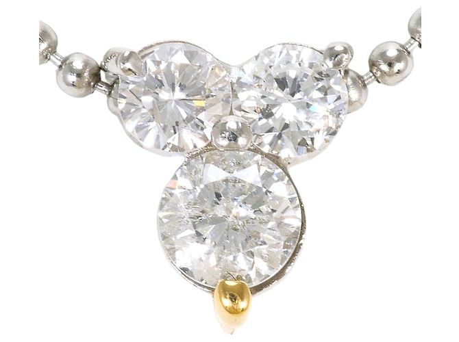 Autre Marque Collar de platino con colgante de diamante