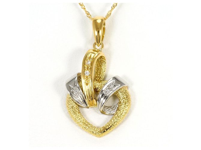 Autre Marque Collana in oro giallo 18K e platino con diamante D'oro