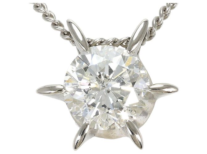 Autre Marque Platinhalskette mit Diamantanhänger
