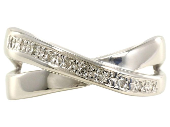 Autre Marque Ehering aus Weißgold mit Diamant Golden