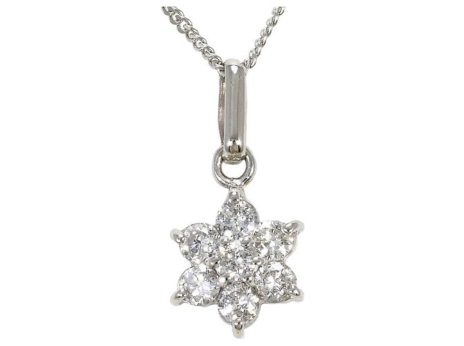 Autre Marque Platin-Halskette mit Diamant-Detail