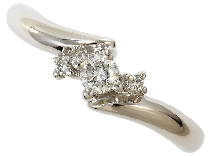 Autre Marque PT900 Platin-Bandring mit Diamant