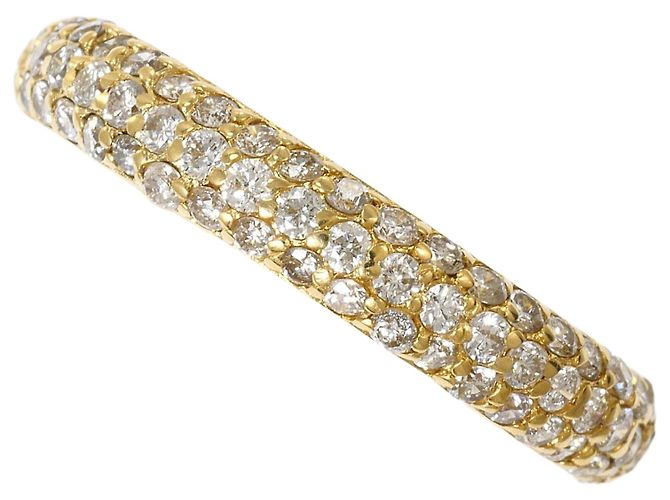 Autre Marque Ehering aus 18K Gelbgold mit Diamanten Golden