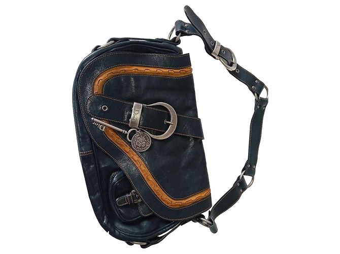 Borsa a tracolla Christian Dior in pelle nera Nero
