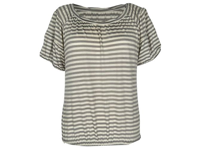 Moschino Cheap and Chic gestreifte Bluse aus grauem Rayon