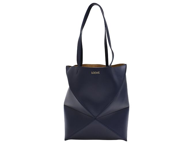 Sac cabas Loewe Puzzle Fold en cuir noir
