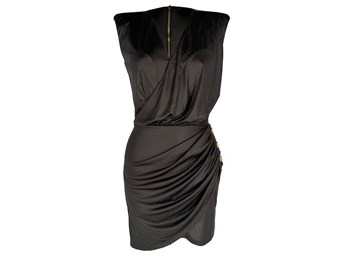 Balmain Mini-Kleid aus Jersey in schwarzem Polyester