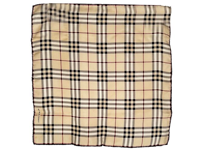Foulard quadrato Burberry Nova Check in seta beige