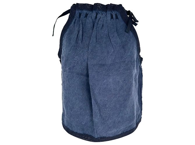 Top Halterneck Ulla Johnson in lino blu navy