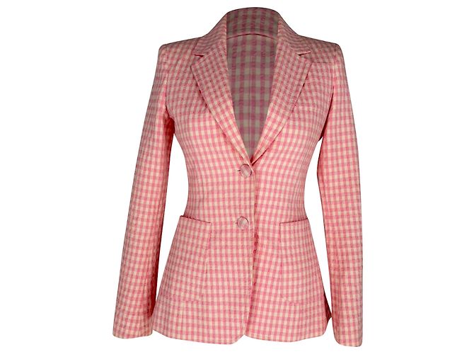 Altuzarra Gingham-Blazer aus rosa Baumwolle Braun Pink