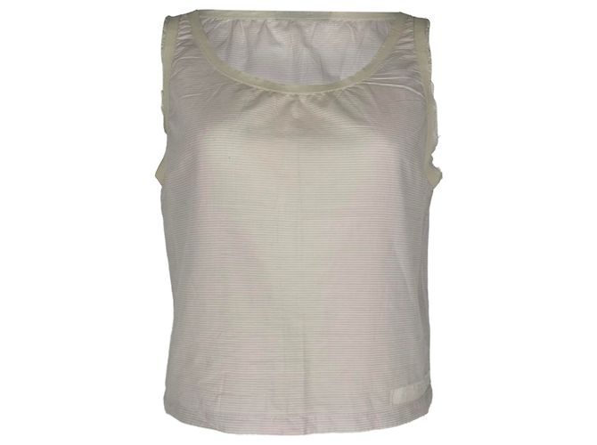 Alça Prada com riscas em algodão branco