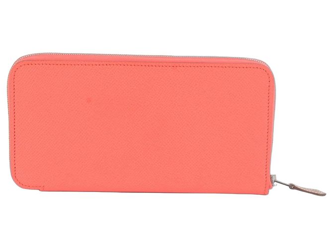 Hermès Carteira Hermes Azap Long em seda e couro Rosa