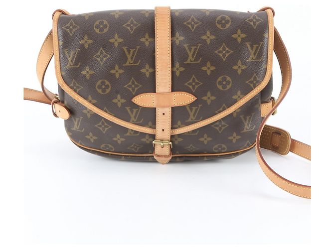 Borsa a tracolla Louis Vuitton Monogram Saumur 30 in pelle Marrone