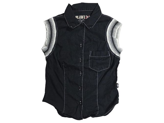 Jean Paul Gaultier Camicia senza maniche Nero Bianco