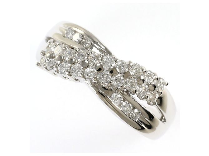 Autre Marque Platinband-Ring PT850 mit Diamant