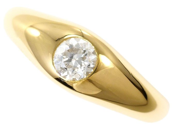 Autre Marque Bague alliance en or jaune 18K et diamants Doré