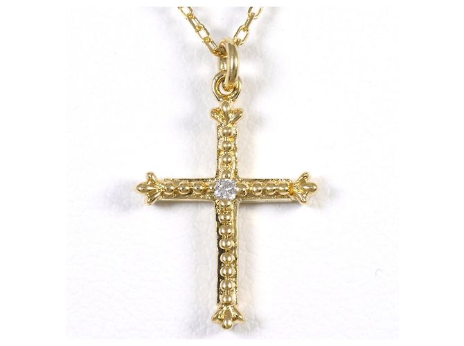 Autre Marque Collar de oro amarillo 18K con diamante Dorado