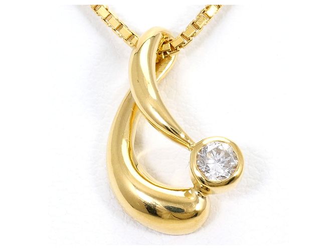 Autre Marque Collar de oro amarillo 18K con diamante Dorado