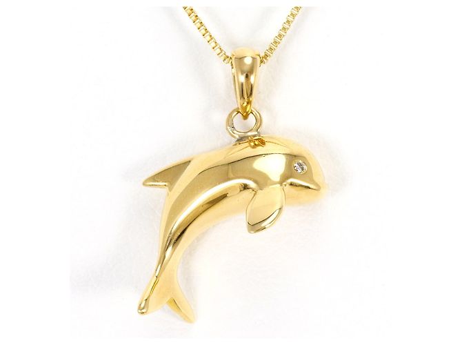 Autre Marque Collar de oro amarillo 18K con diamante Dorado