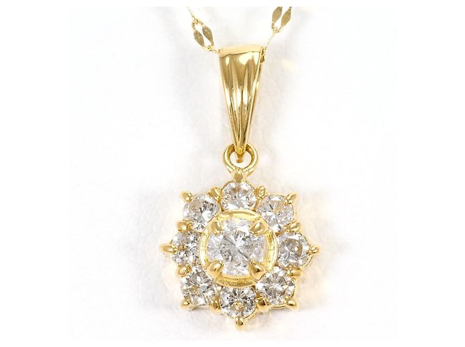 Autre Marque Collar de oro amarillo 18K con diamante Dorado
