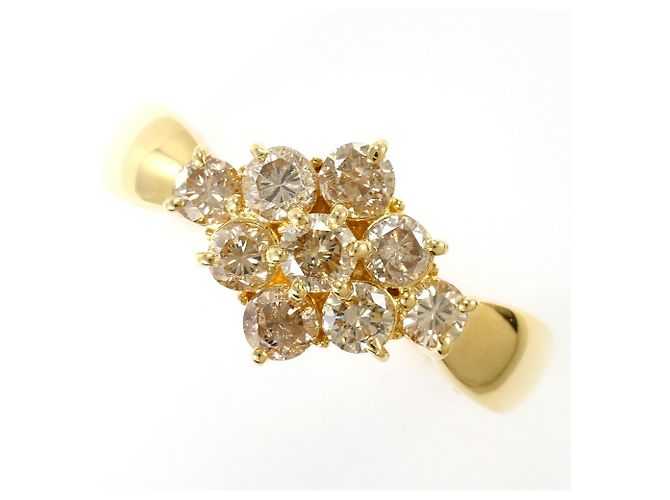 Autre Marque Ehering aus 18K Gelbgold mit Diamanten Golden