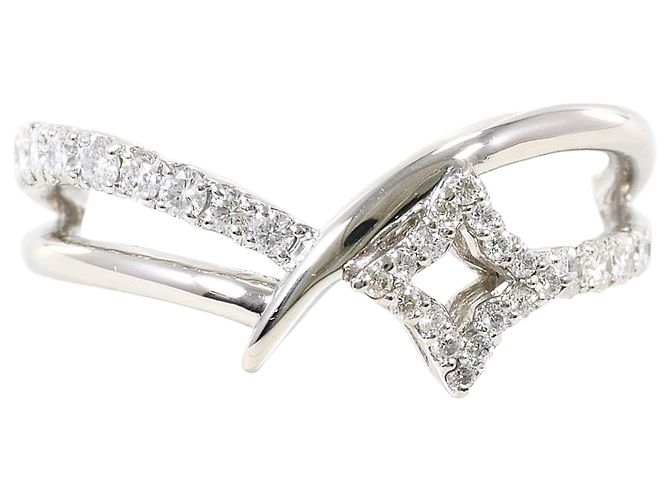 Autre Marque Platin-Bandring mit Diamant
