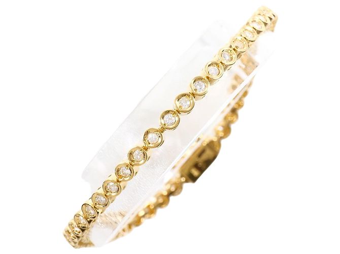 Autre Marque Bracciale con charm in oro giallo 18K e diamante D'oro