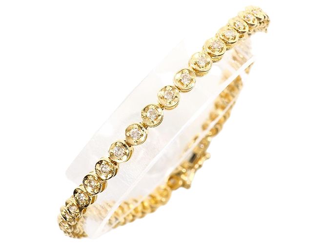 Autre Marque Bracciale con charm in oro giallo 18K e diamante D'oro