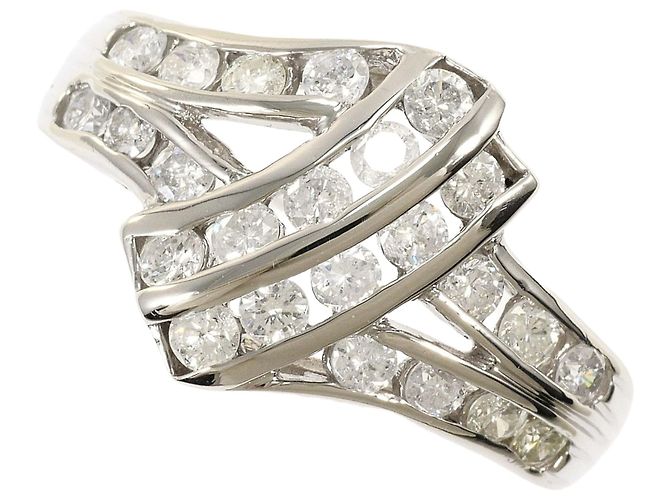 Autre Marque Platinband-Ring PT850 mit Diamant