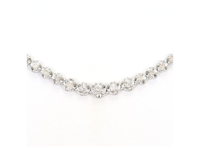 Autre Marque Collar de oro blanco de 18K y diamantes Dorado