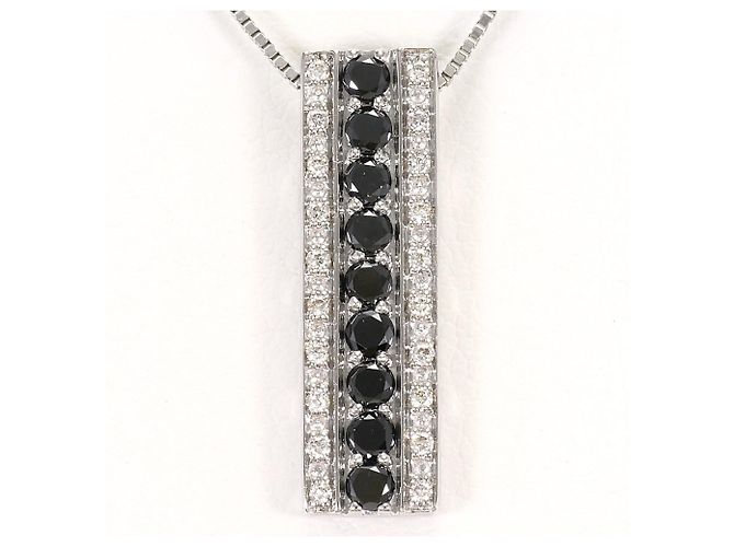 Autre Marque Colar de ouro branco 18K e diamantes Dourado