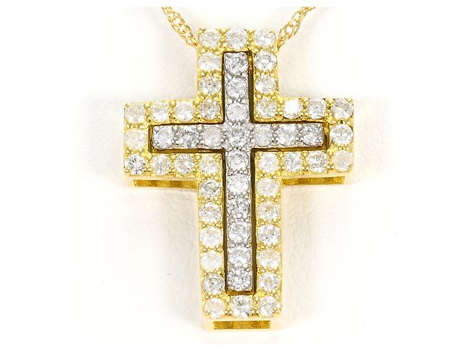 Autre Marque Collar de oro de 18K con diamantes Dorado