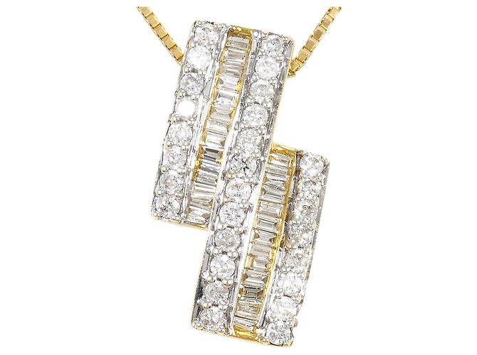 Autre Marque Colar de ouro 18K com diamante Dourado