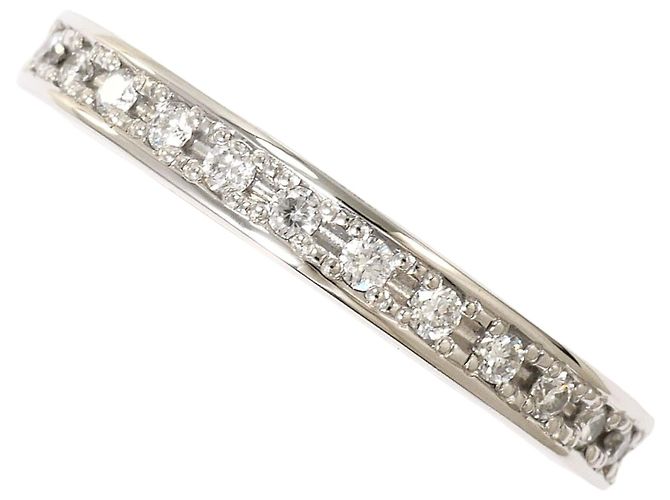 Autre Marque Anel aliança em ouro branco 18K com diamante e rubi Dourado