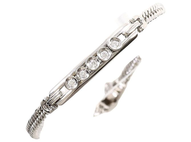 Autre Marque Pulseira de berloques em ouro branco 14K com diamante Dourado