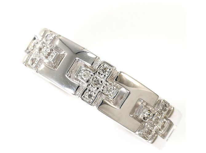 Autre Marque Ehering aus 14K Weißgold mit Diamanten Golden