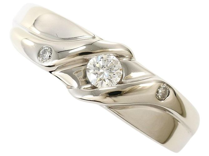 Autre Marque Platin-Bandring mit Diamant