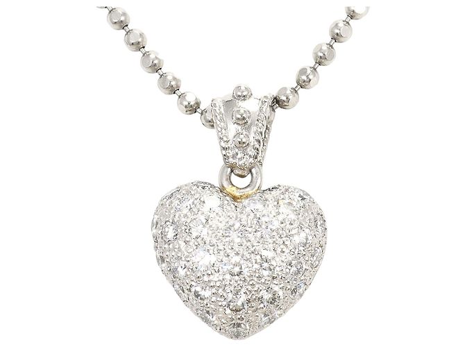 Autre Marque Platinhalskette mit Diamant