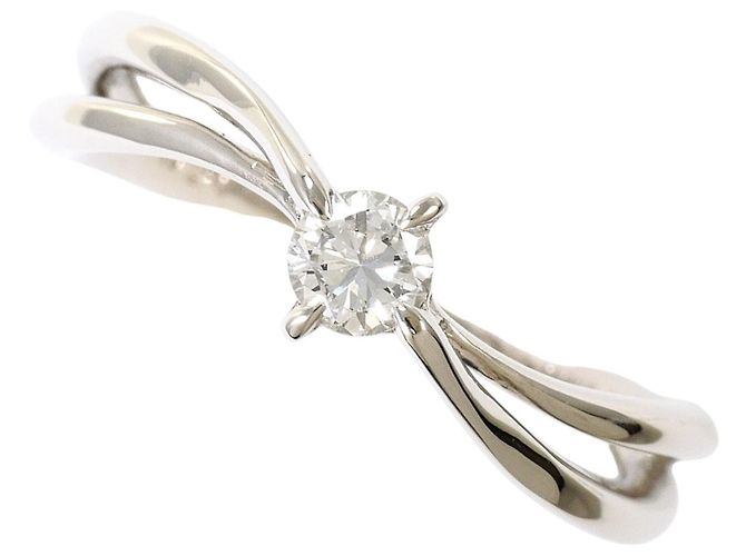 Autre Marque Platin-Bandring mit Diamant