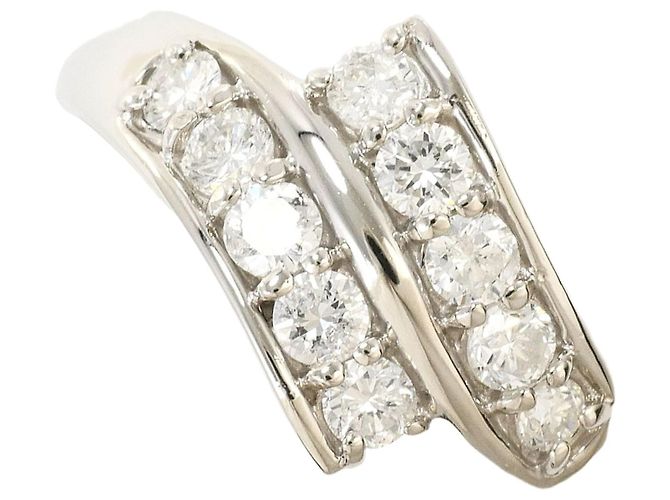 Autre Marque Platin-Bandring mit Diamant