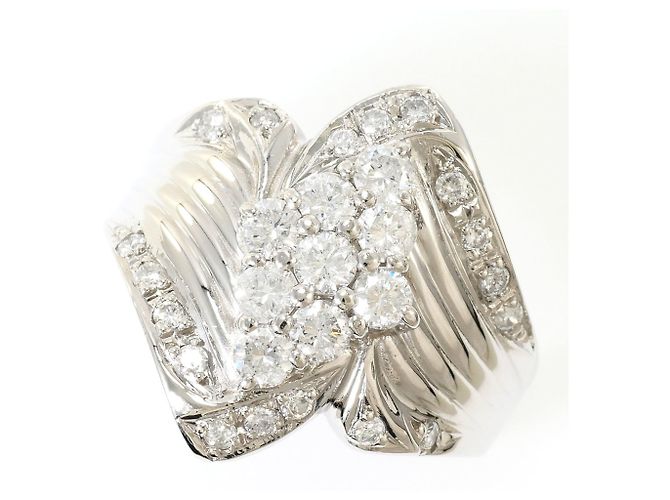 Autre Marque PT900 Platin-Bandring mit Diamant