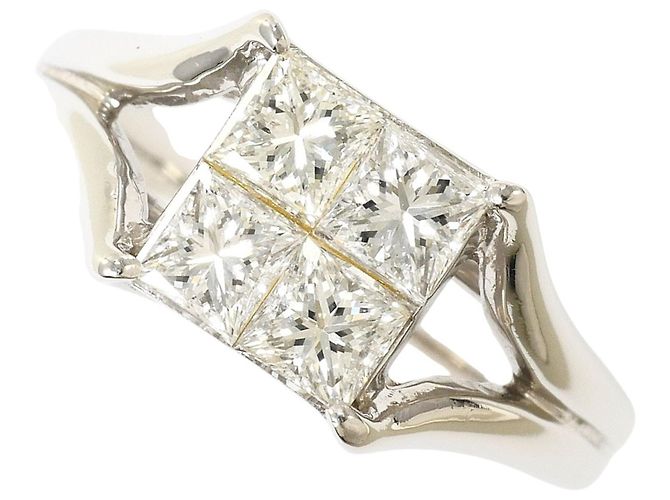 Autre Marque Anel Aliança de Platina com Diamante
