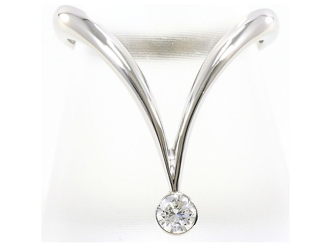 Autre Marque Anel Aliança de Platina com Diamante