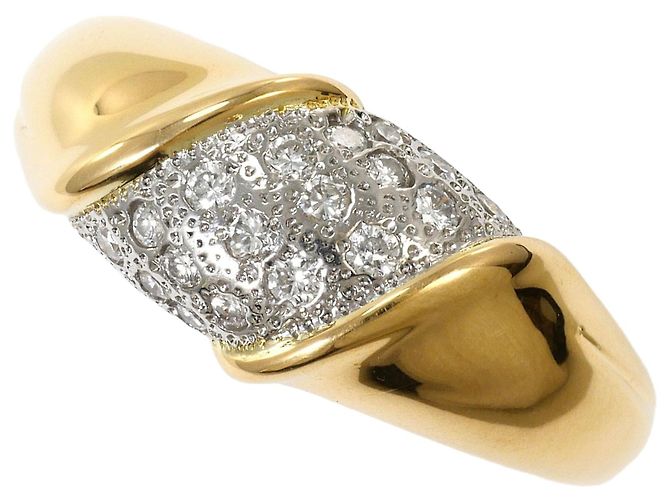 Autre Marque Ehering aus Platin und Gelbgold mit Diamant Golden