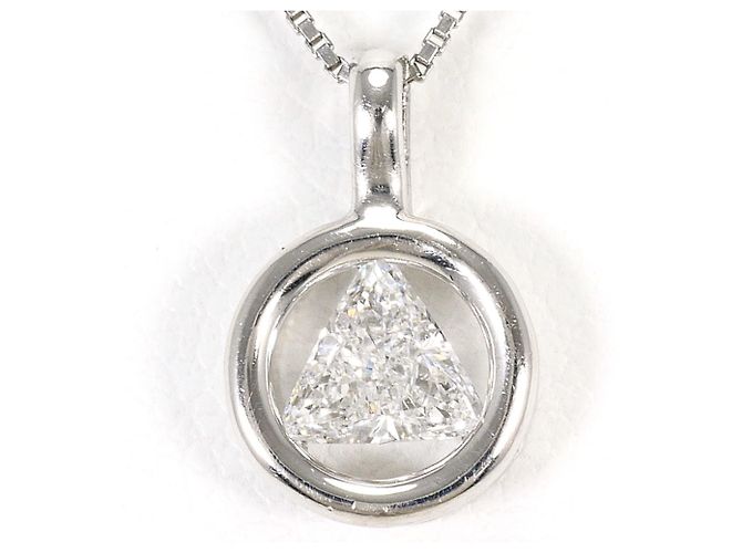 Autre Marque Collar de platino con diamante azul
