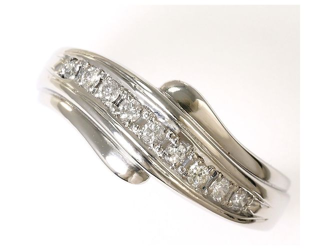 Autre Marque Platin-Ehering mit Diamant