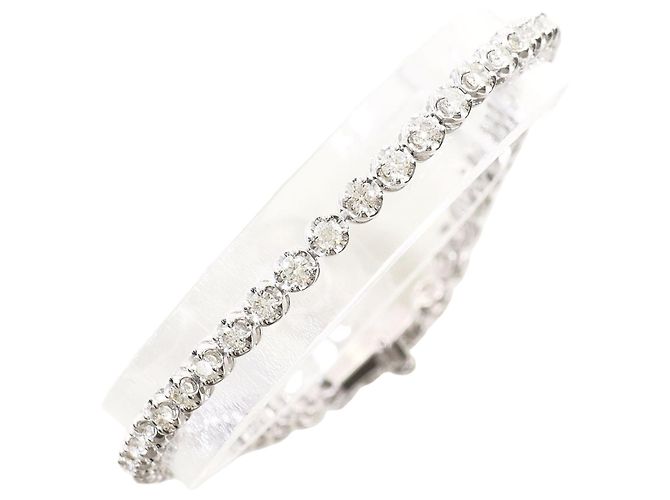 Autre Marque Bracciale con charm in platino e diamanti
